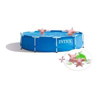 INTEX 28200NP Metal-Frame Piscine De (305x76cm) Jardin + Gonflable Schwimmtiere