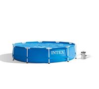 Intex 28202UK 10ft x 30in Metal Frame Swimming Pool with Filter Pump, 4,485 liters, Blue, 305x76 cm