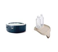 Intex - 28430EX - Pure Spa Blue Navy 4 Places & PureSpa Plastic Beverage Holder-Beige 26 x 22 x 18 cm