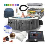 Intex 28442EX Purespa Bulles Bois Gris Deluxe 216x165cm Spa Gonflable...