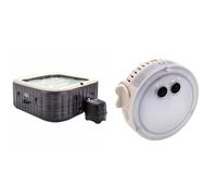 Intex - 28450EX - Pure Spa Bulles Ardoise 4 Places, Gris Ardoise & lumière d'ambiance LED à Piles pour Pure Spa à Bulles