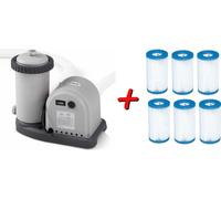 INTEX 28636GS Pompe de filtration Piscine Pompe de piscine 5678 L/h Piscine + 6 cartouches de filtration supplémentaires