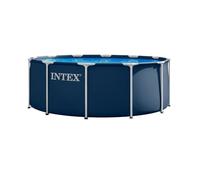 Intex 28930GH Ensemble de Piscine avec Cadre en métal Bleu Marine 3,66 m x 1,22 m (Contenu : Une bâche de Piscine, des Cadres métalliques et Une échelle)