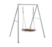 Intex 44112 Balançoire de Jardin pour Enfants avec balançoire en nid octogonal, Acier, Gris, 201 x 235 x 200 cm