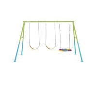 Intex - 44133 - Portique Balançoire 3 Agrès Nid D'oiseau 2 Balançoires Couleurs
