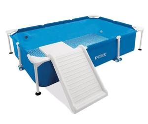 Intex 48404GN Piscine rectangulaire à Cadre pour Chien, Bleu, 229 x 152 x 45,7 cm