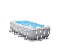 Piscine Intex Prism Frame Rectangular Gris 400 x 200 x 122 cm Avec Pompe de Filtration
