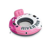 INTEX 58824EP River Run 1 - Salon Gonflable Flottant : Dossier Confortable, Porte-gobelet intégré, poignées résistantes, Corde de Soutien, capacité de Charge de 99 kg, Couleur Rose