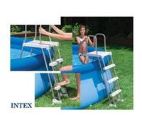 Intex -58971 - accessoires piscines - echelle double sécurité plateforme 1,32 m - marches amovibles G