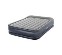 Intex - Matelas gonflable Deluxe Pillow Rest Raised - 2 personnes - 152x203x42 cm (LxLxH) - Gris - Motopompe intégrée - Bleu foncé