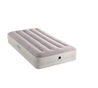 Intex 64177E Dura-Beam Standard Prestige Mid-Rise Air Mattress: Fiber-Tech - Twin Size - Quickfill USB Air Pump - 12in Bed Height - 300lb Weight Capacity