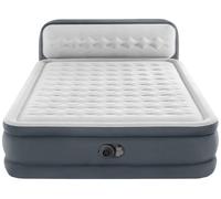 Matelas gonflable lit de camp Intex Matelas gonflable - Ultra Plush - 2 personnes - 152x236x86 cm (LxLxH) - Gris - Avec tête de lit - Motopompe intégrée