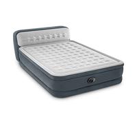 INTEX Adulte Queen Dura-Beam Series avec matelas pneumatique de tête de lit à pompe électrique intégrée, gris, taille unique