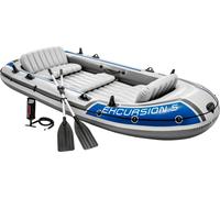 Intex 68325 Set bateau gonflable jusqu'à 5 personnes "Excursion 5" 366 x 168 x 43 cm, pagaie et pompe à air incluses, charge maximale 455 kg