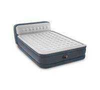 Matelas gonflable lit de camp Intex Matelas gonflable - Ultra Plush - 2 personnes - 152x236x86 cm (LxLxH) - Gris - Avec tête de lit - Motopompe intégrée