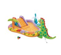 Intex Pools Centre de jeux aquatiques gonflable Dino Park – Toboggan, base rembourrée, arroseur