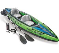 Intex Bateau gonflable Bateau de pêche Kayak Challenger K2, Set incl. pagaie alu et pompe, 351 x 76 x 38cm, 2 personnes, 68306