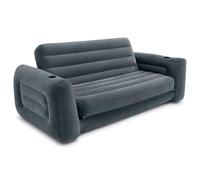 Intex Pools Canapé-lit de camping gonflable 3 valves rapides 203,2x231,14x66,04 cm Gris anthracite