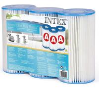 INTEX Cartouche filtrante type A 20 cm, Ø extérieur 10,7 cm, Ø intérieur 4,7 cm, paquet de 3 // Cartouche filtrante filtre de piscine filtre de remplacement pompe de piscine filtre à lamelles set de 3