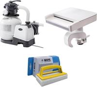 Intex - Cascade & pompe de filtration à sable 7900 L/u & brosse à récurer WAYS