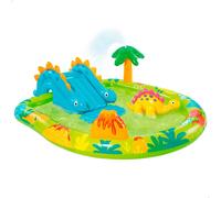Intex Aire de jeux gonflable Petit Dino – 191 x 152 x 58 cm, 2 ans+, toboggan et fontaine