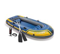 Intex Challenger Bateau Gonflable pour 3 Personnes avec rames en Aluminium et Pompe à air à Haut rendement (modèle Le Plus récent)