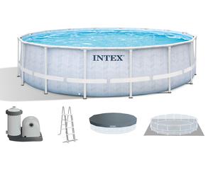 INTEX CHEVRON PRISM FRAME Piscine ronde 488 × 122 cm avec filtration 220-240V 26746NP