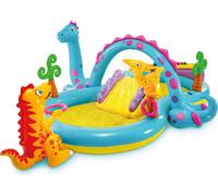 Intex Centre de Jeu Aquatique Gonflable Dinoland Play Center, Modèle Assorti (avec et sans Volcan), Multicolore, 333x229x112 cm, 280 litres