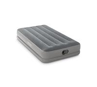 Intex Dura-Beam Standard Series Prestige Matelas Gonflable de Taille Moyenne avec Pompe à air Interne alimentée par USB Fastfill - Lit jumeau - Gris