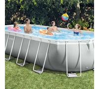Intex 26798 piscine hors sol Oval 18202 L Bleu, Gris