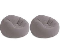 Intex Fauteuil Gonflable Beanless Bag - Pouf - 114 x 114 x 71 cm, Gris (Lot de 2)