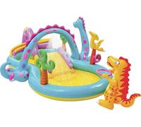 Intex Centre de Jeu Aquatique Gonflable Dinoland Play Center, Modèle Assorti (avec et sans Volcan), Multicolore, 333x229x112 cm, 280 litres