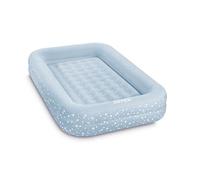 Intex: Kidz Parure de lit de Voyage - Motif étoiles Bleues et Blanches - Matelas Gonflable avec côtés surélevés - 106,7 x 167,4 x 25,4 cm - Pompe à Main et Sac de Transport - Limite de 22,7 kg -