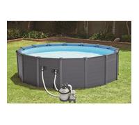 INTEX Kit piscine en résine - graphite - Ø4,78 x H1,24m