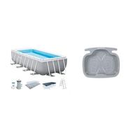 Intex kit Piscine Prism Frame rectangulaire Angulaire Tubulaire (l) 4,88 x (l) 2,44 x (h) 1,07m & 29080 - Pediluve Coloris aléatoire