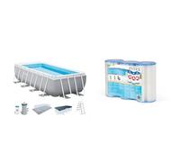 Intex kit Piscine Prism Frame rectangulaire Angulaire Tubulaire (l) 4,88 x (l) 2,44 x (h) 1,07m & Lot de 3 cartouches de filtration A