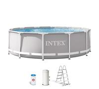 Kit Piscine hors sol tubulaire INTEX - Pris Frame - 366 x 99 cm - Ronde (Livrée avec pompe, cartouche et échelle) - 26716NP