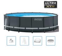 INTEX Kit Piscine ronde tubulaire Ultra Frame - 4,88 x 1,22 m