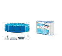 Intex kit piscinette Metal Frame Ronde Tubulaire (ø) 4,57 x (h) 1,22m & Lot de 3 cartouches de filtration A