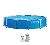 Intex kit piscinette Metal Frame Ronde Tubulaire (ø) 3,66 x (h) 0,76m
