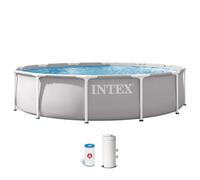 Intex Pools Kit piscinette Prism Frame ronde 26712 Ø 3,66 x H 0,76 m Gris Clair