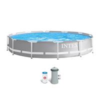 Intex kit piscinette prism frame ronde tubulaire (ø)3,66 x (h)0,76m 26712 Gris Clair