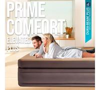 Matelas gonflable Intex - Prime Comfort - 2 personnes - 152x203x51 cm (LxLxH) - Gris - Motopompe intégrée