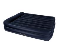 Intex Matelas Gonflable avec Oreiller et Pompe électrique 152 x 203 x 47 cm, Bleu - Bleu foncé, Matrimonio Doble