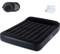 Intex Matelas gonflable - Pillow Rest Classic - Lit à la française - 137x191x25 cm (lxLxH) - Bleu - Motopompe incorporée