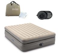 Intex Matelas gonflable - Prime Comfort - 2 personnes - 152x203x51 cm (lxLxH) - Gris - Motopompe incorporée