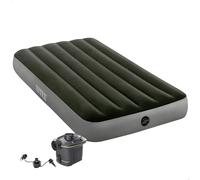 INTEX Matelas prestige downy 1 place large avec gonfleur inclus Fiber-Tech