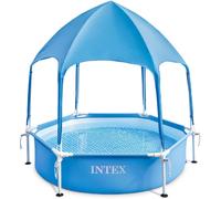 Intex Piscine hors sol cadre en acier Ø 183 cm avec auvent Bleu 700 L