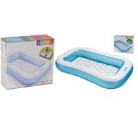 Pataugeoire rectangulaire - Blanc et Bleu - Intex