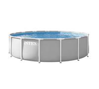 Intex Piscine 26724ND 4,57 m x 1,07 m à Structure Prism Premium Comprend Une Pompe de Filtration, Une échelle de sécurité, Une bâche de Sol et Une Couverture de Piscine